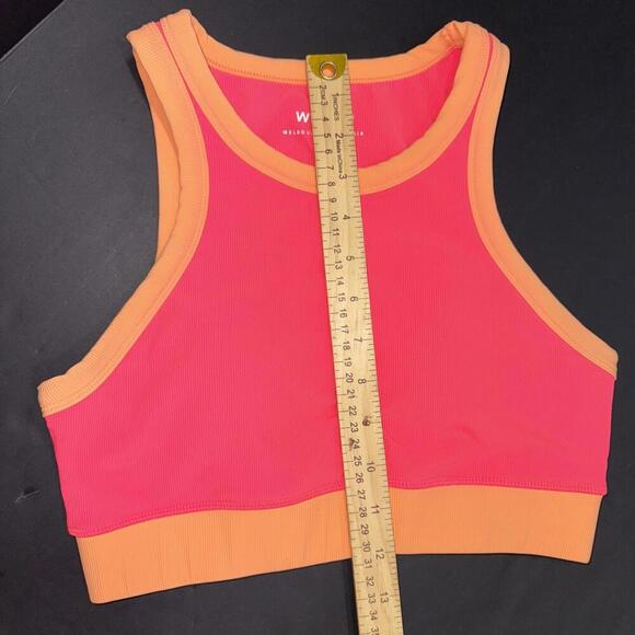 Wilo Australian Brand Women's Active Tank Bra Orange Pink Neon Athleisure Medium - Picture 7 of 11